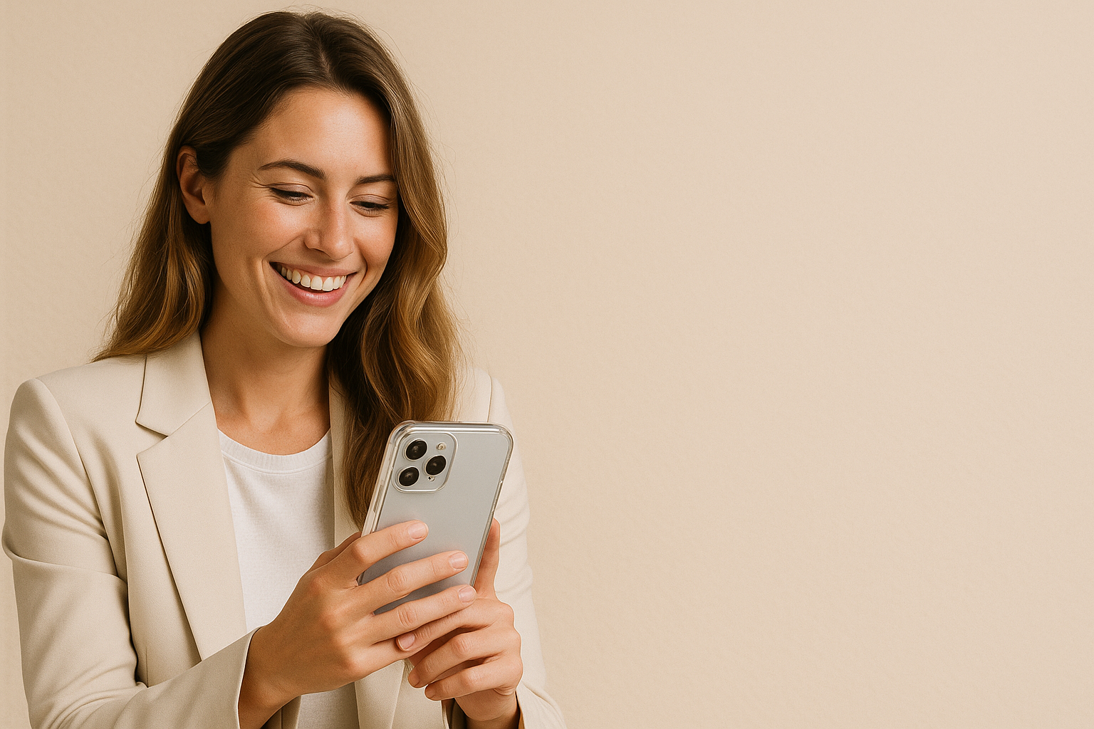 Cliente feliz usando funda Belladivina